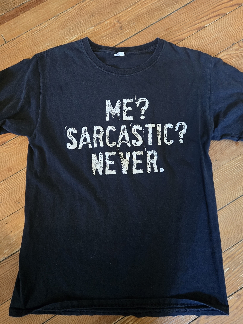 Me? Sarcastic? Never Adult Shirt Funny Sarcasm Novelty Gift Tee Black Y2k Grunge